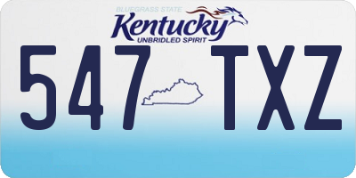 KY license plate 547TXZ