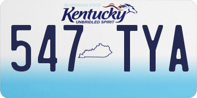 KY license plate 547TYA