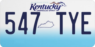 KY license plate 547TYE