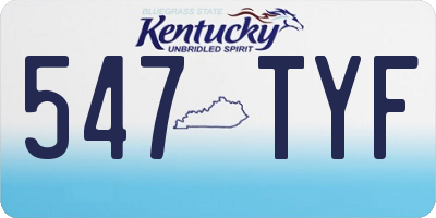 KY license plate 547TYF