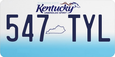 KY license plate 547TYL