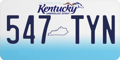 KY license plate 547TYN