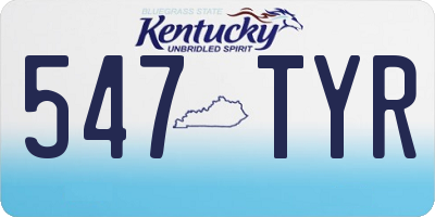 KY license plate 547TYR