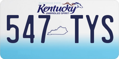 KY license plate 547TYS