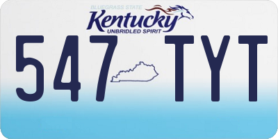KY license plate 547TYT