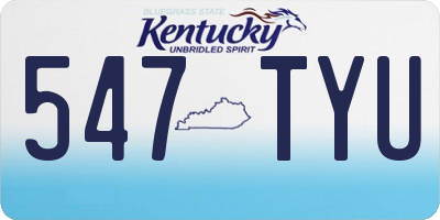 KY license plate 547TYU