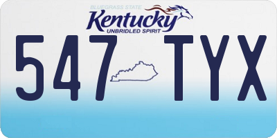 KY license plate 547TYX