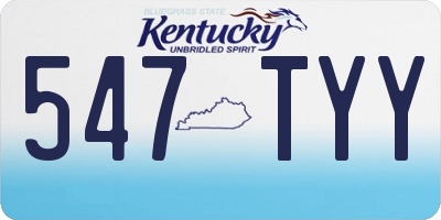 KY license plate 547TYY