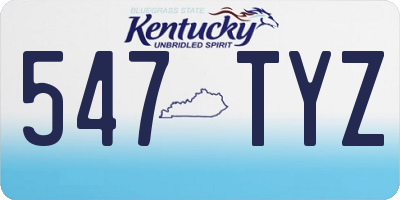 KY license plate 547TYZ