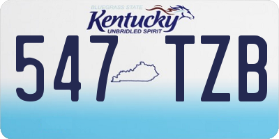 KY license plate 547TZB