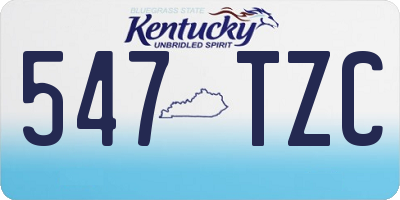 KY license plate 547TZC