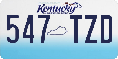 KY license plate 547TZD