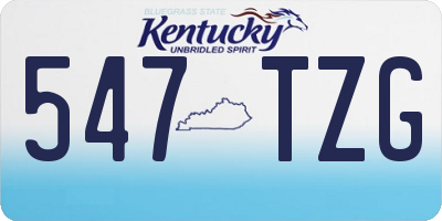 KY license plate 547TZG