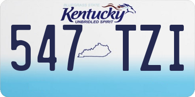 KY license plate 547TZI