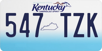 KY license plate 547TZK
