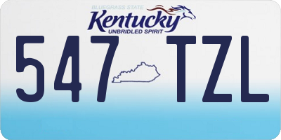 KY license plate 547TZL
