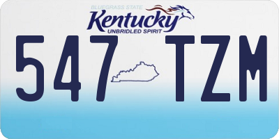 KY license plate 547TZM