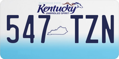 KY license plate 547TZN