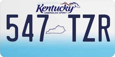 KY license plate 547TZR