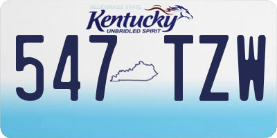 KY license plate 547TZW