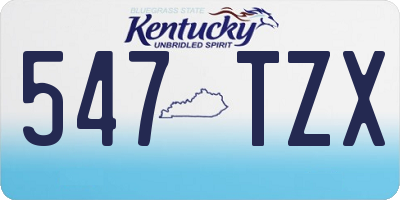 KY license plate 547TZX