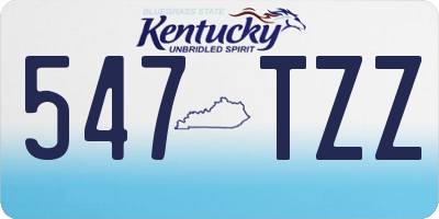 KY license plate 547TZZ
