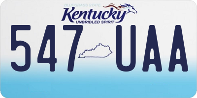 KY license plate 547UAA