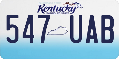 KY license plate 547UAB