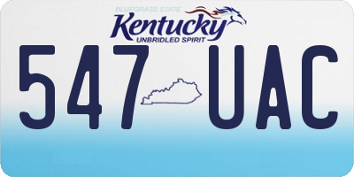 KY license plate 547UAC