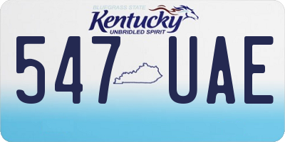 KY license plate 547UAE