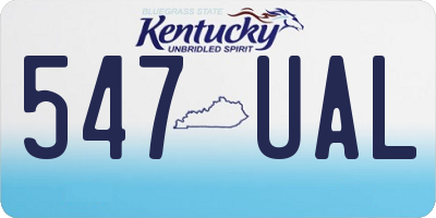 KY license plate 547UAL