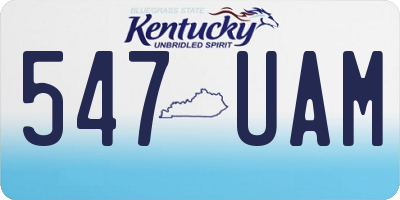 KY license plate 547UAM