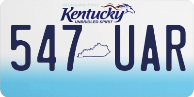 KY license plate 547UAR