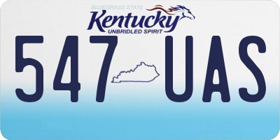 KY license plate 547UAS
