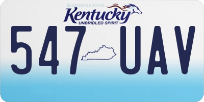 KY license plate 547UAV