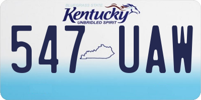 KY license plate 547UAW