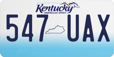 KY license plate 547UAX