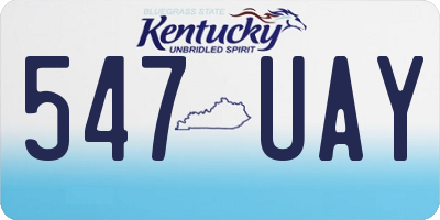 KY license plate 547UAY