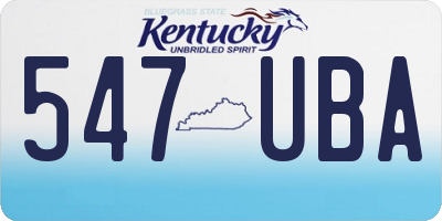 KY license plate 547UBA