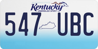 KY license plate 547UBC