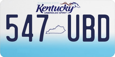 KY license plate 547UBD
