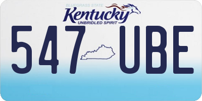 KY license plate 547UBE