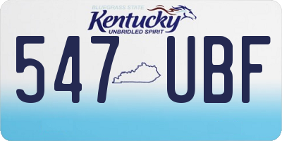 KY license plate 547UBF