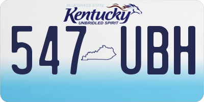 KY license plate 547UBH