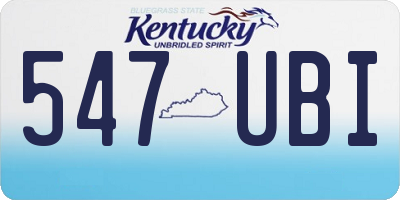 KY license plate 547UBI