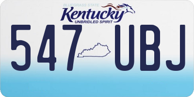KY license plate 547UBJ