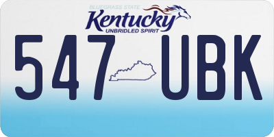 KY license plate 547UBK