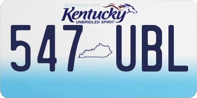KY license plate 547UBL