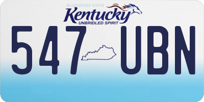 KY license plate 547UBN
