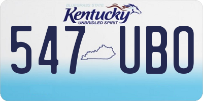KY license plate 547UBO